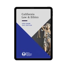 Written by a therapist for other therapists (and therapists in training), Basics of California Law takes the many nuances of California law and regulation and puts them in digestible, easy-to-apply language. . Lpcc law and ethics free practice test